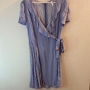 Xhilaration Blue and White Striped Mini Dress
